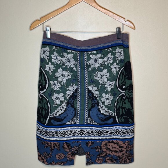 Anthropologie Moth Jacquard Floral Print Knit Skirt. Medium - Picture 5 of 7